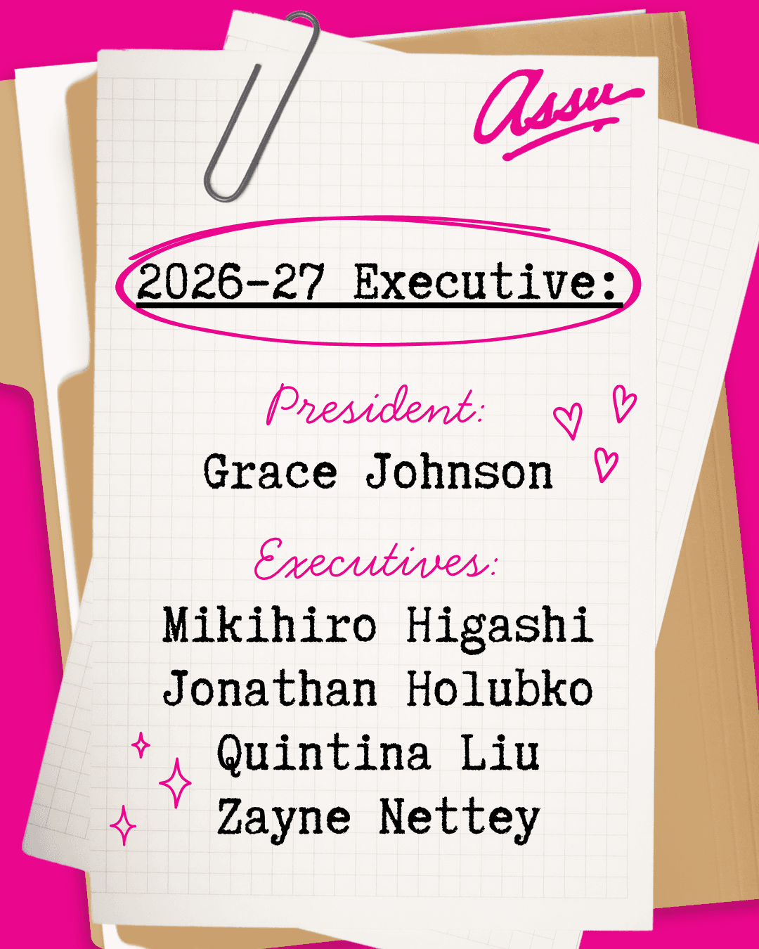 2026-2027 ASSU Executives
