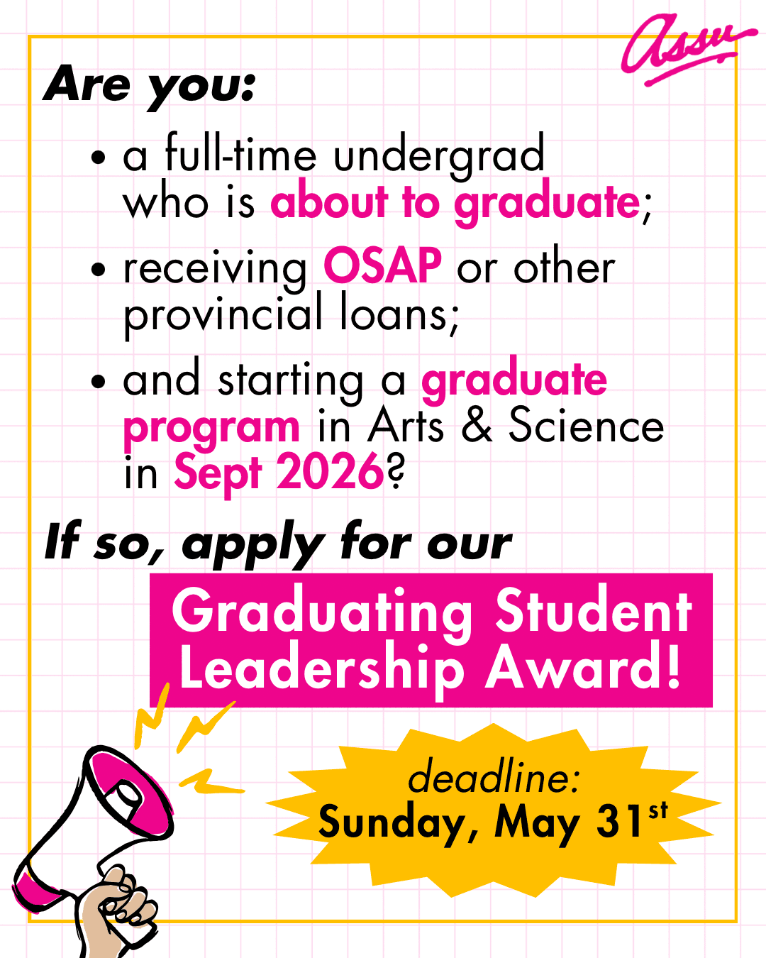 Extended: ASSU Graduating Student Leadership award